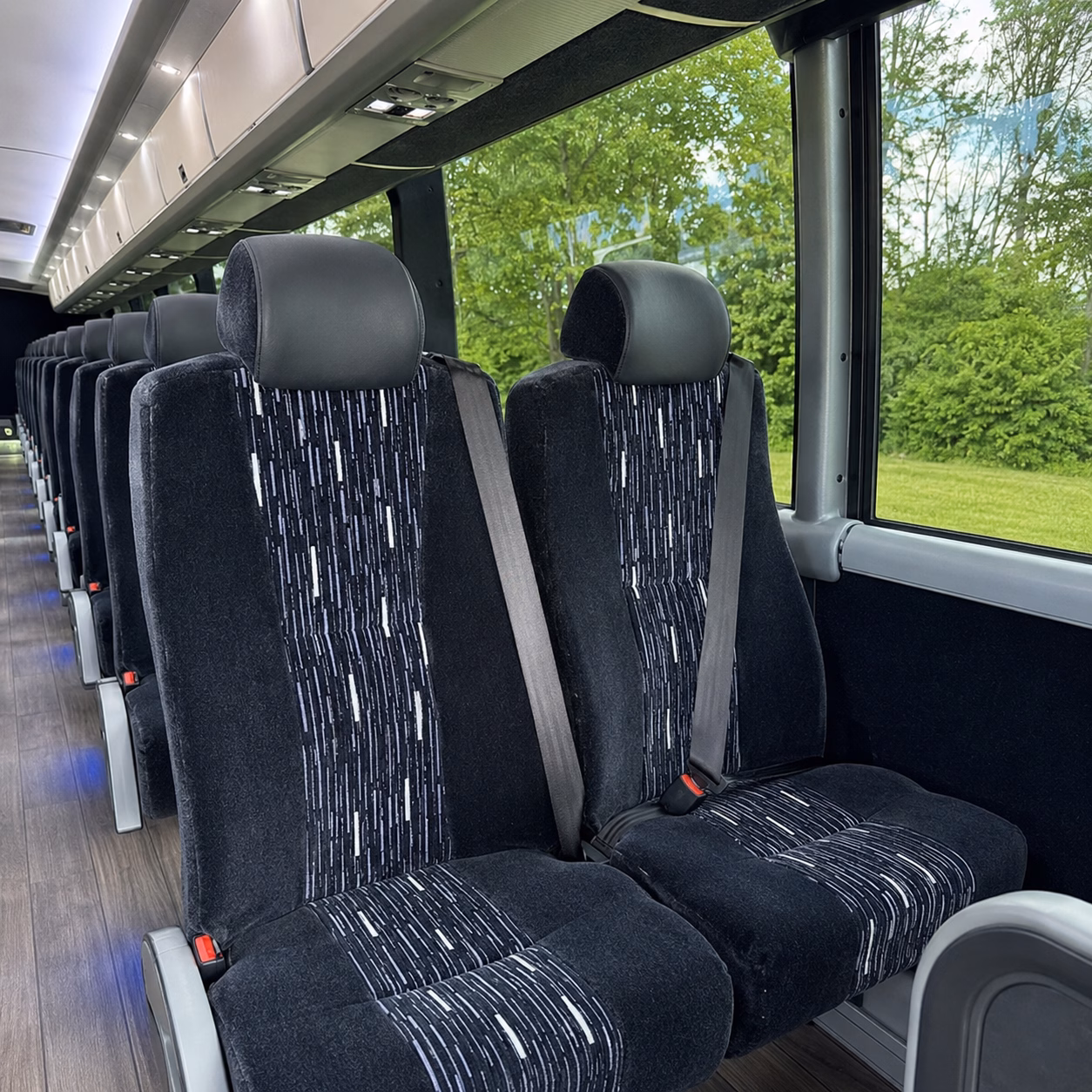 56 passenger charter bus inside