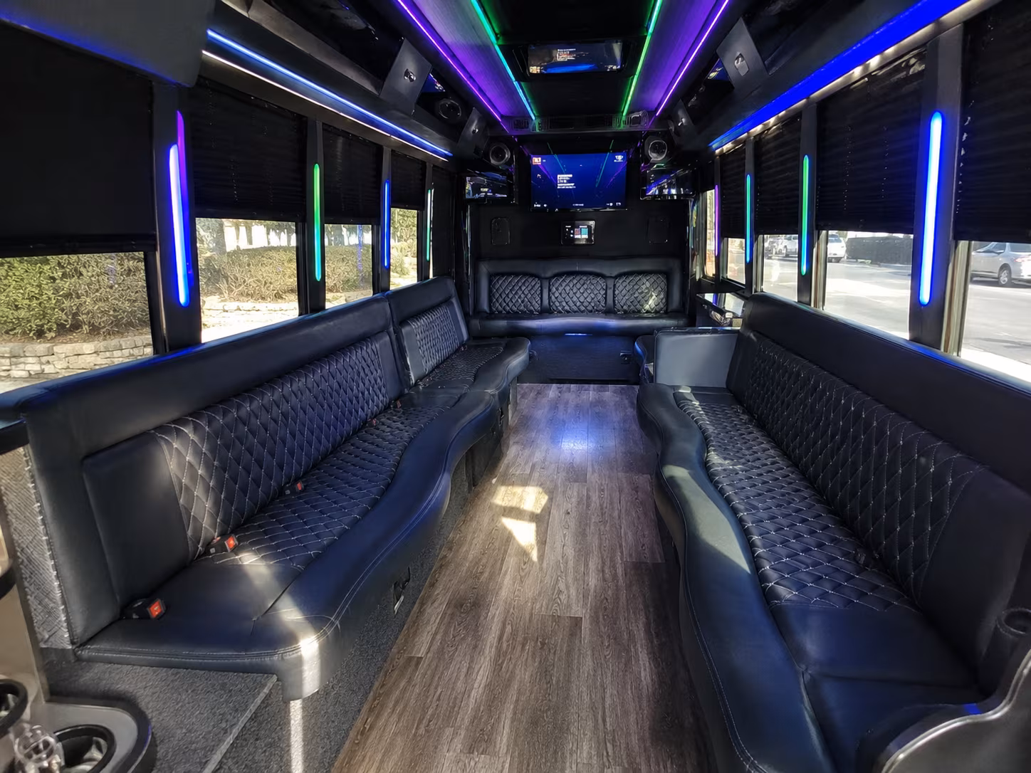 santa barbara 15 passenger party bus interior