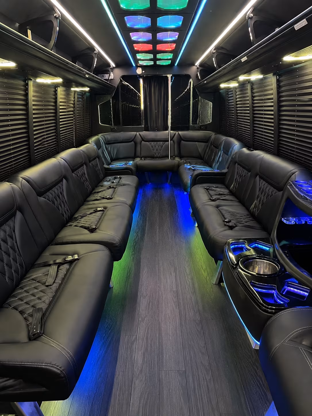 santa barbara 20 passenger party bus interior