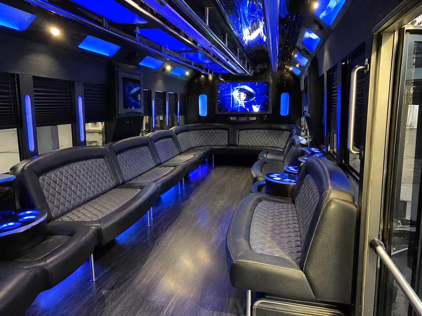 santa barbara 28 passenger party bus interior