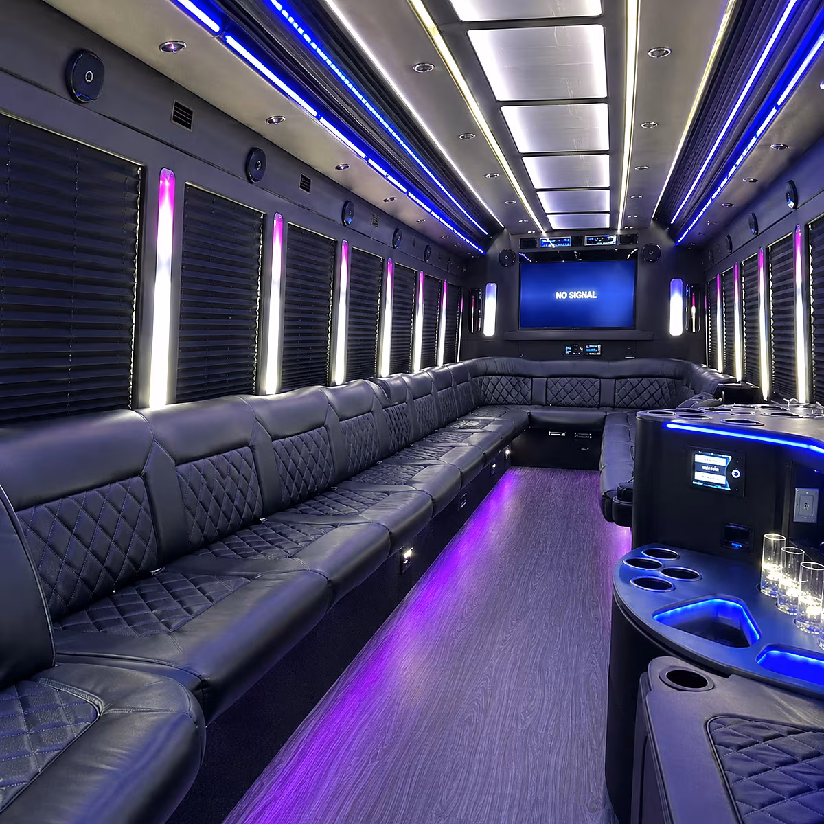 santa barbara 30 passenger party bus inside