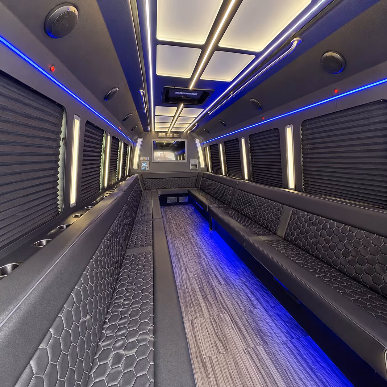 santa barbara 30 passenger party bus interior