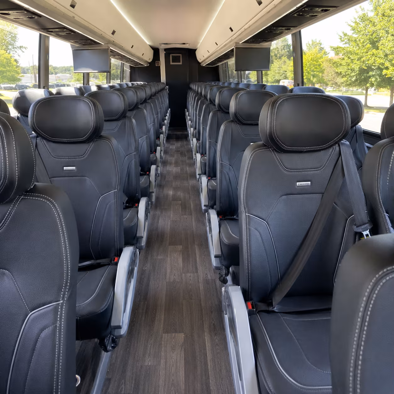 santa barbara charter bus rental interior