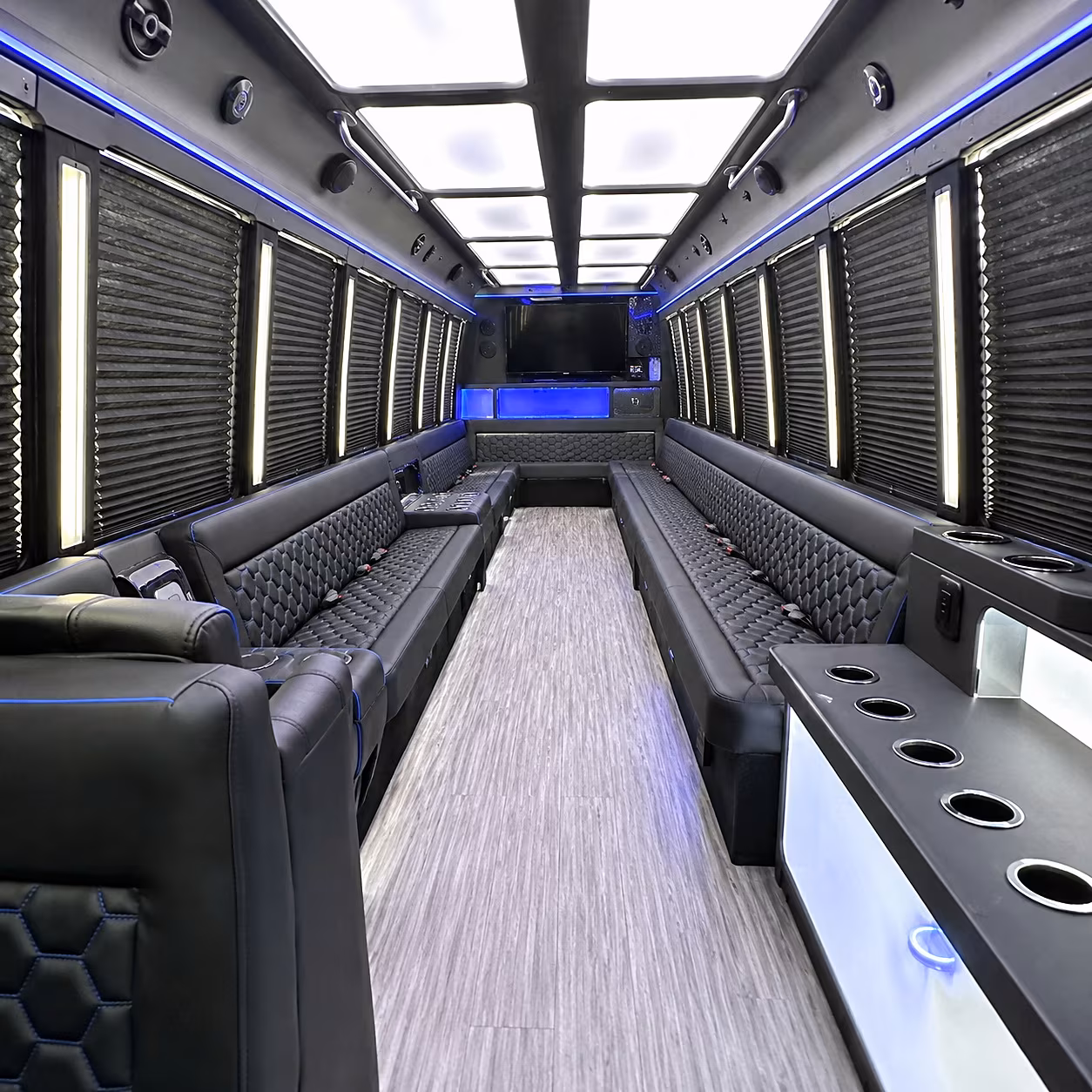 santa barbara party bus rental interior